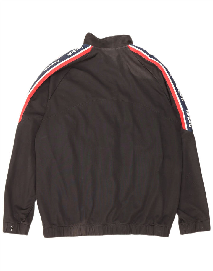 Reebok Veste de Survêtement Graphique Homme Large Noir Colorblock Coton