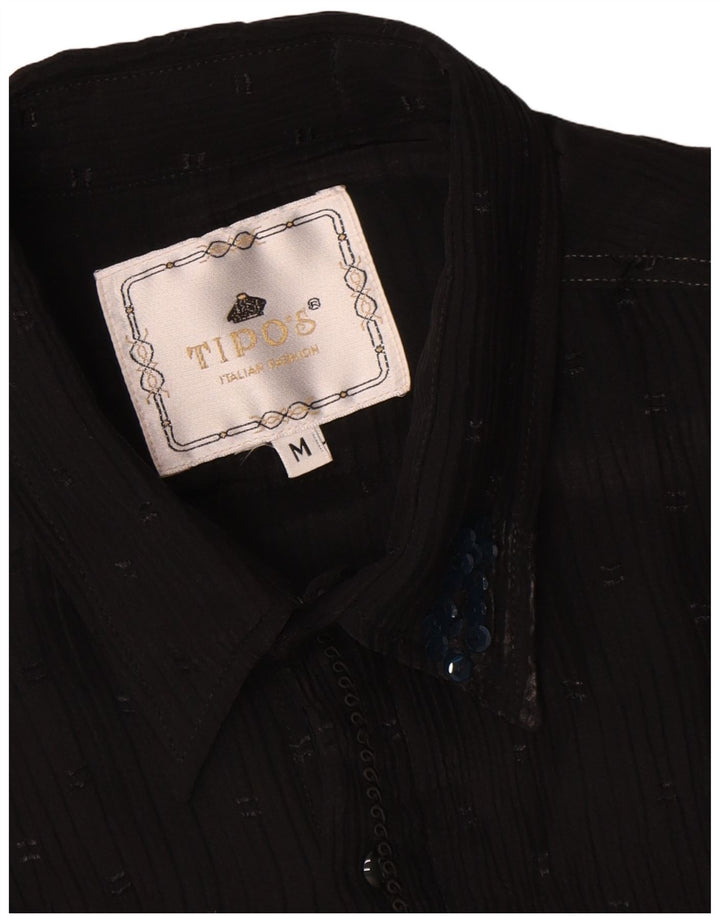 Tipo' S Chemisier pour femme UK 14 Medium Noir à fines rayures