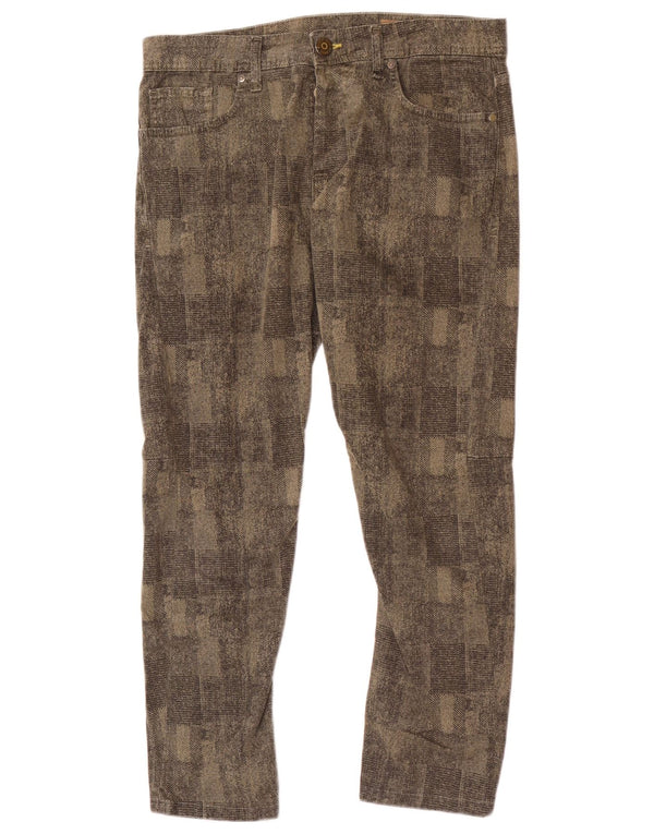 Pantalon décontracté slim vintage pour hommes IT 48 Medium W34 L27 Gris Géométrique