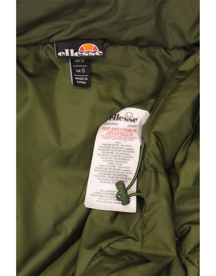 ELLESSE Veste matelassée à capuche pour homme UK 36 Small Vert Polyester