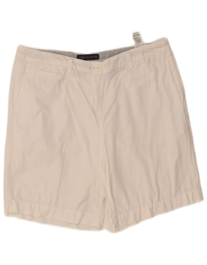 Marks & Spencer Short Chino Femme UK 12 Medium W34 Coton Blanc