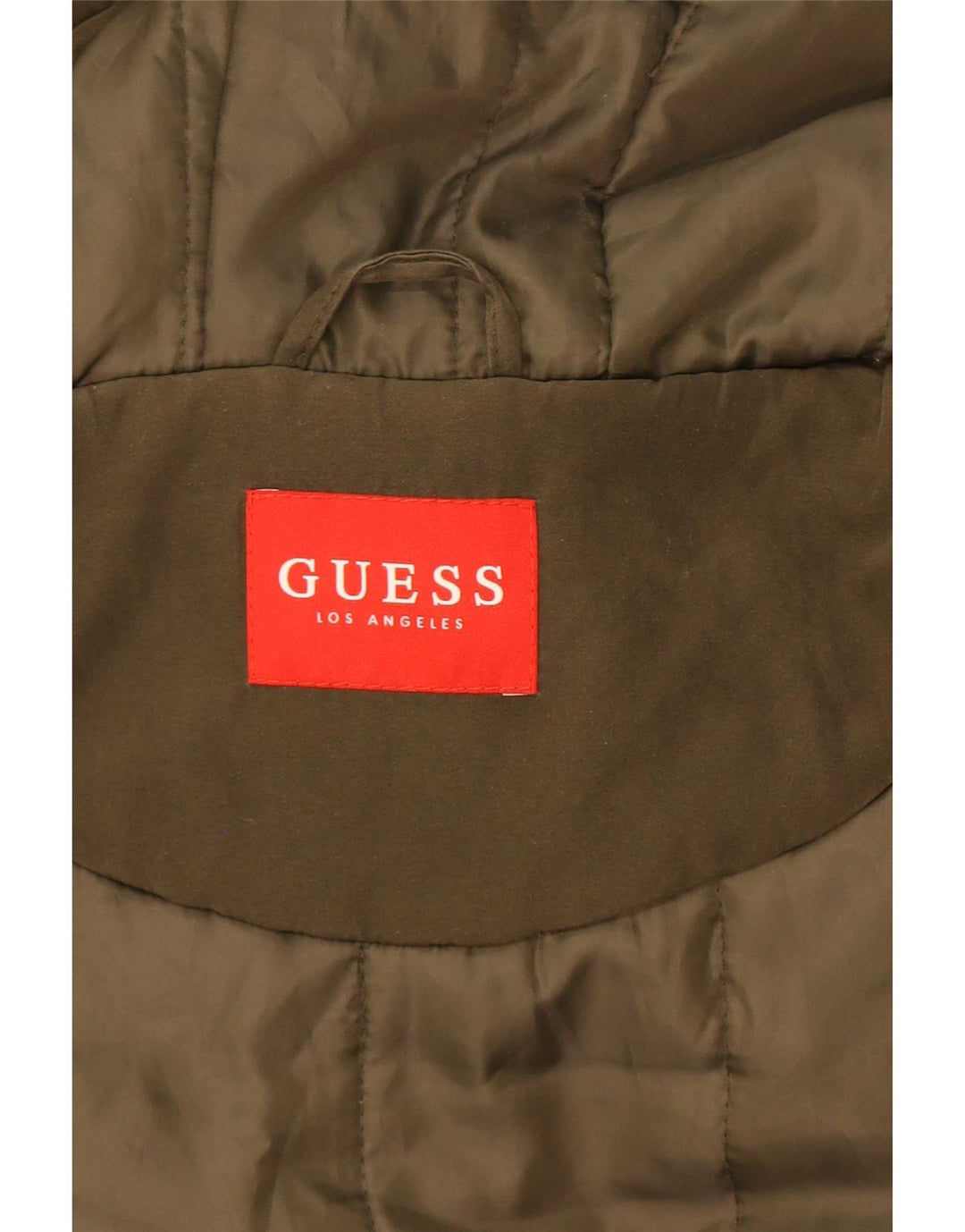 Guess Veste Parka surdimensionnée à capuche pour femme UK 6 XS Kaki Polyester