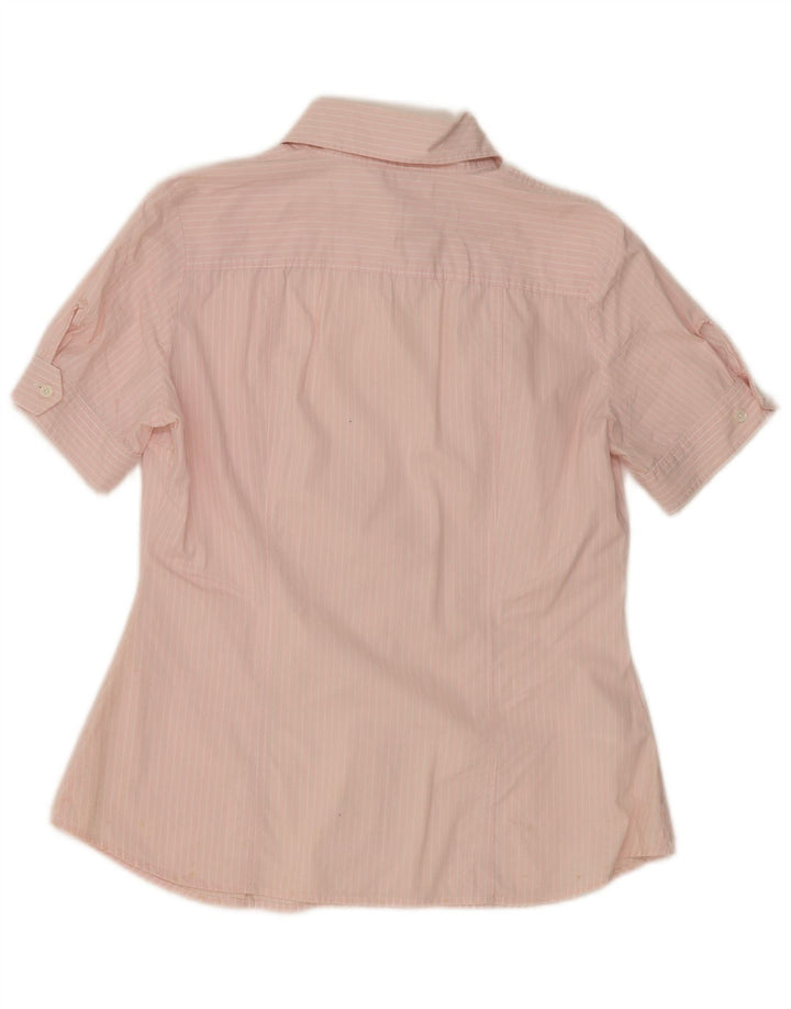 BENETTON Chemise à manches courtes pour femme UK 16 Grandes rayures roses