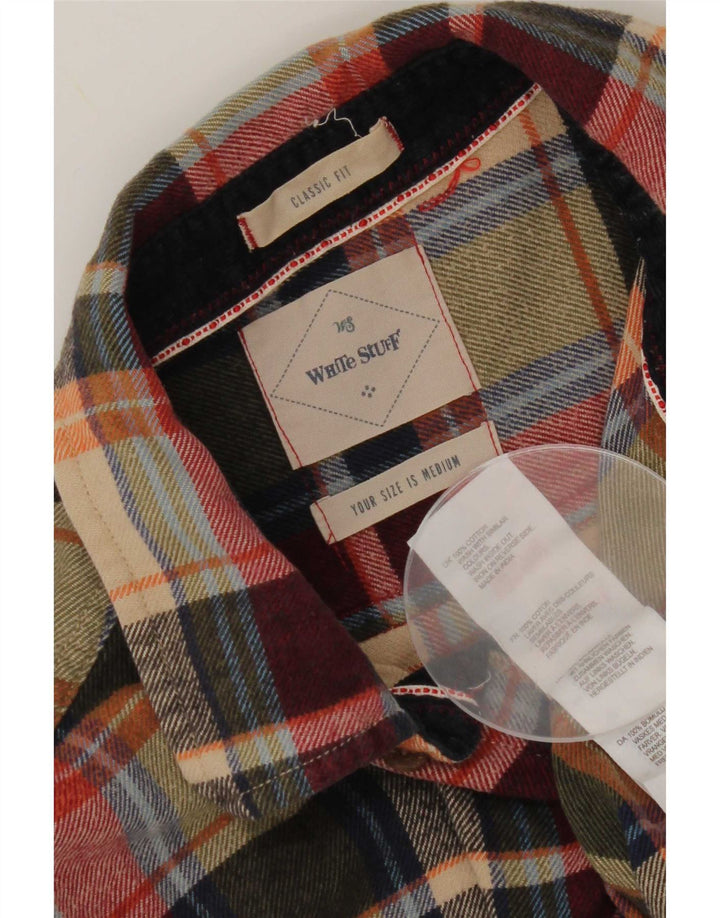 Chemise White Stuff Coupe Classique en Flanelle Homme Vert Moyen à Carreaux en Coton