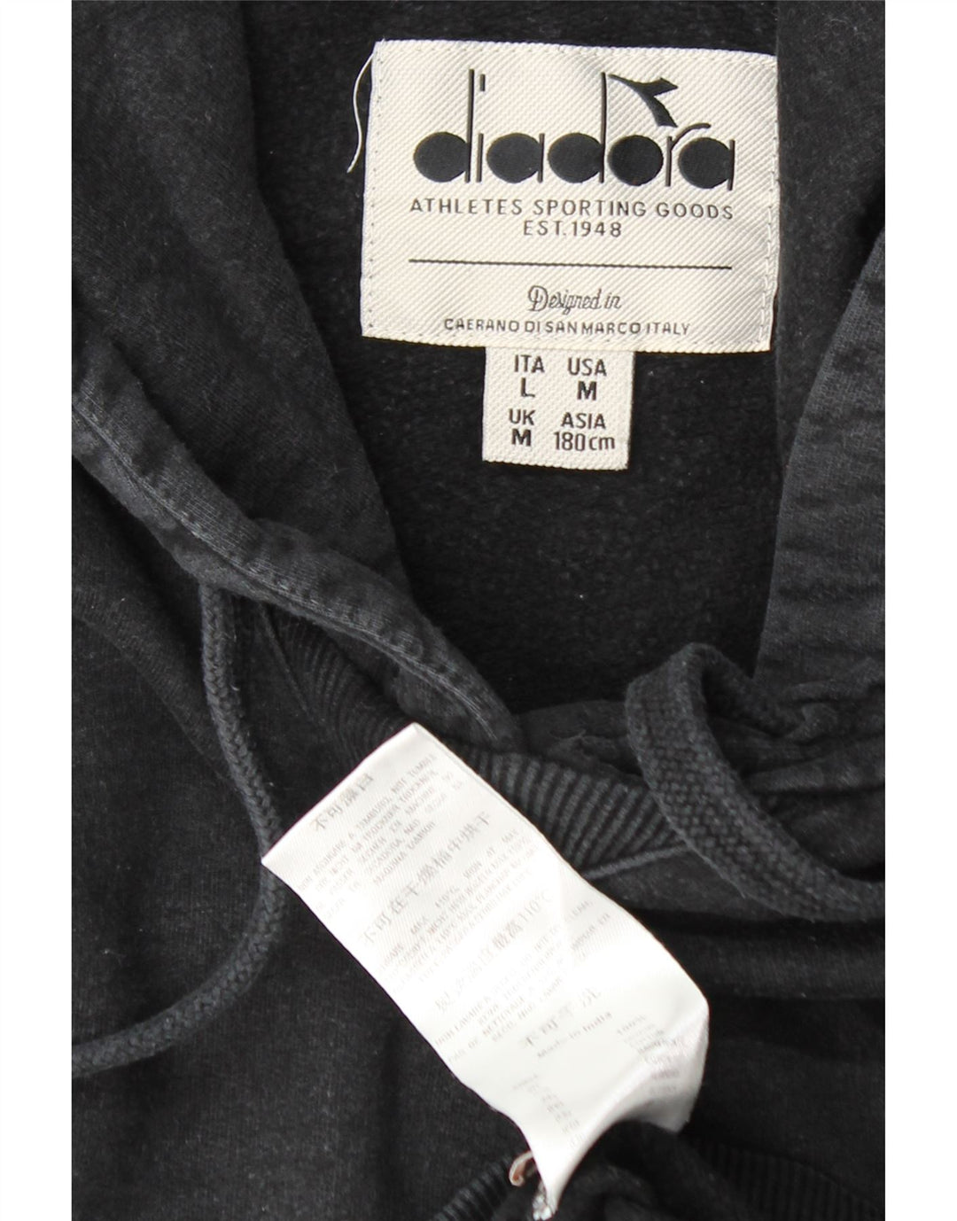 Diadora Pull à Capuche Graphique Homme Gris Moyen Coton