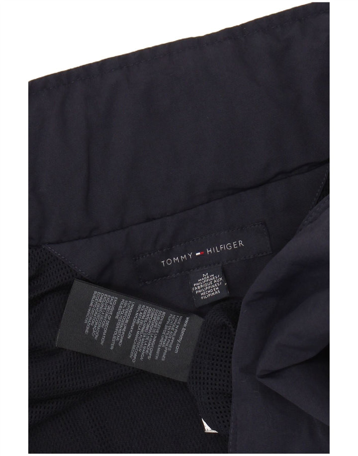 TOMMY HILFIGER Veste Bomber à Capuche Homme UK 38 Medium Bleu Marine Nylon