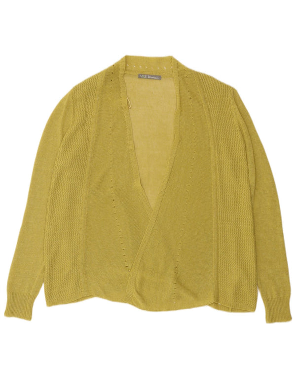 Marks & Spencer Pull Cardigan Ouvert pour Femme UK 16 Grande Viscose Verte
