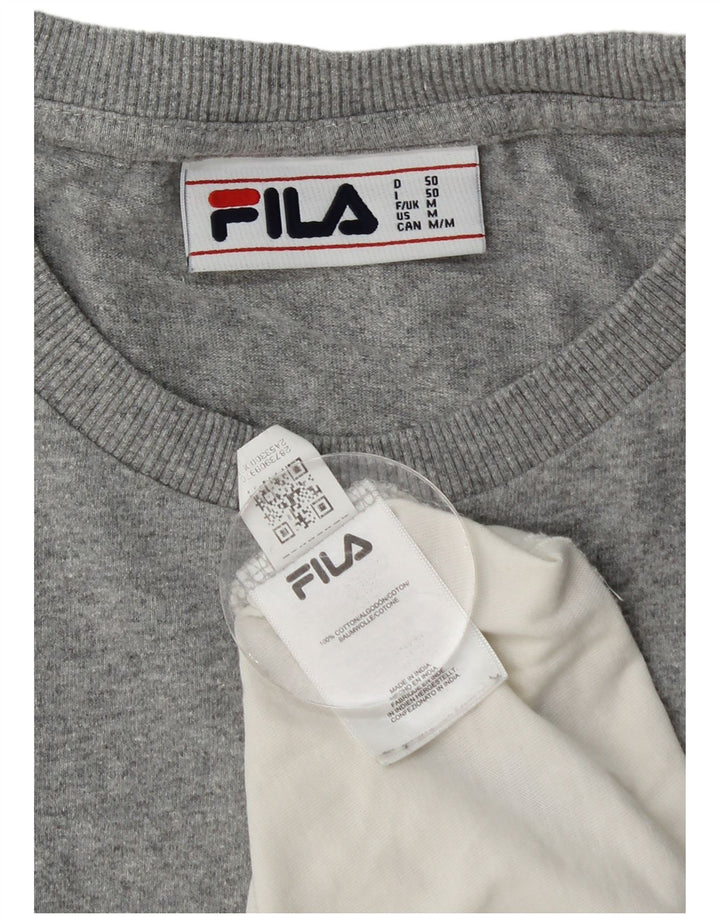 Fila T-Shirt Graphique Homme Gris Moyen Colourblock Cotton