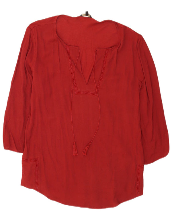 Massimo Dutti Tunique à manches 3/4 pour femme UK 14 Viscose bordeaux moyen