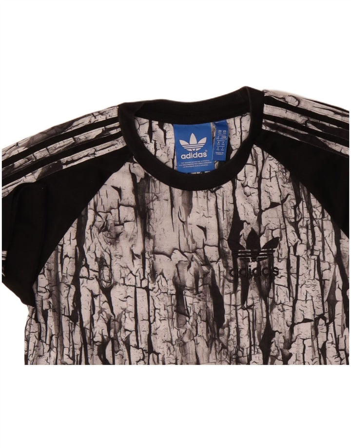 ADIDAS T-shirt graphique à motif abstrait pour hommes XS Noir Polyester
