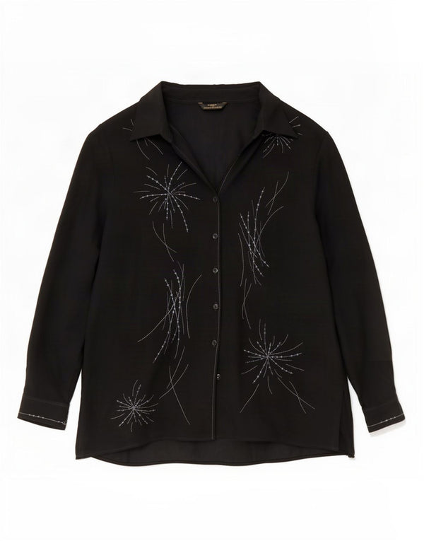 Marks & Spencer Chemisier graphique St. Michael pour femme UK 14 Large Noir