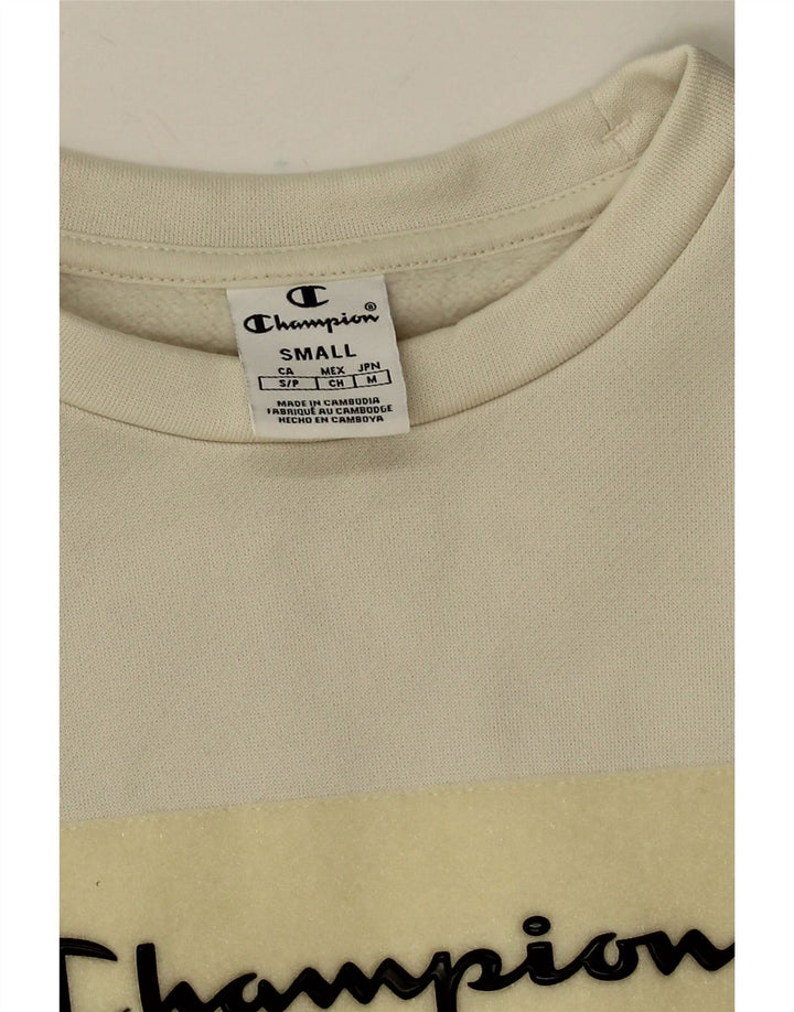 Champion Sweat-shirt surdimensionné graphique pour femme UK 10 Petit Blanc
