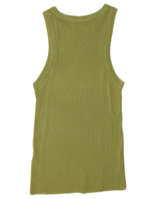 Zara Femme Débardeur UK 14 Large Vert Viscose