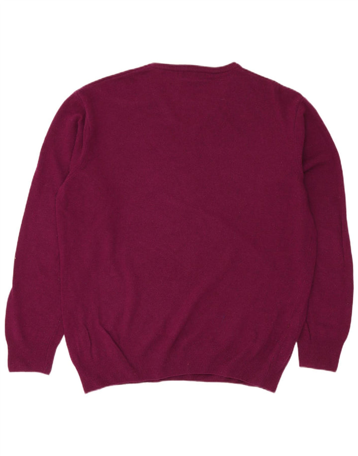 KAPPA Pull col V pour homme 2XL Violet en laine d'agneau