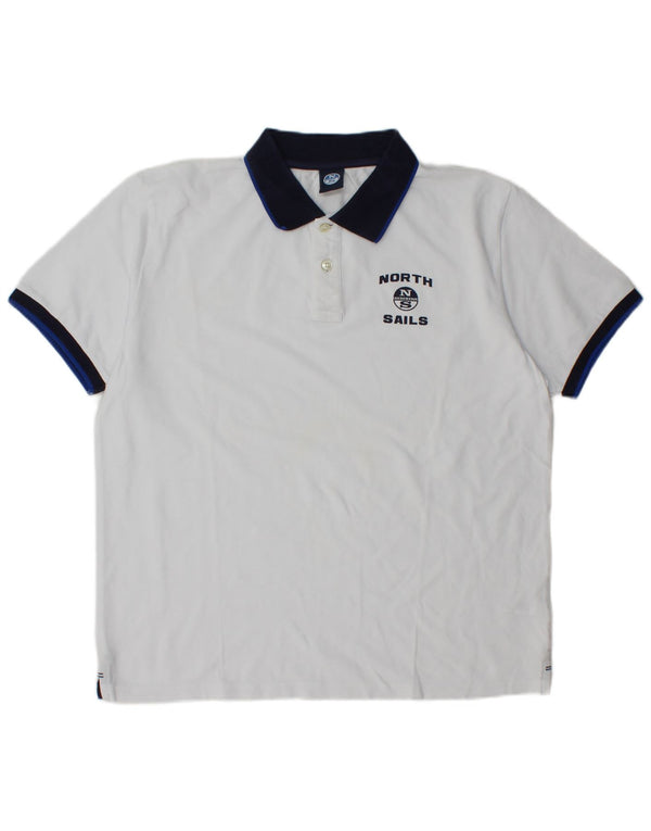 North Sails Polo Rugby Homme XL Blanc Coton