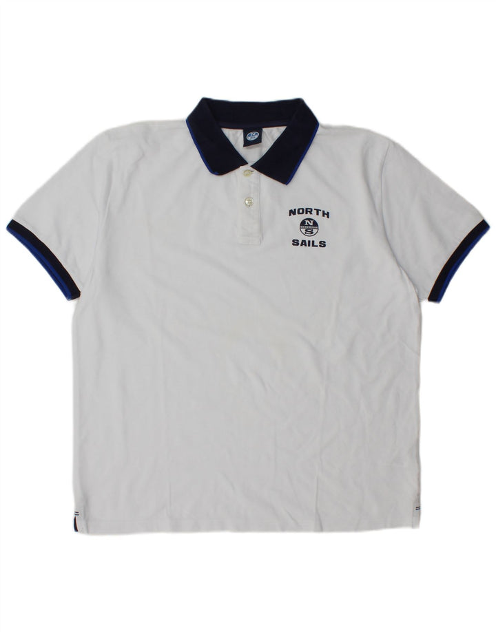 North Sails Polo Rugby Homme XL Blanc Coton