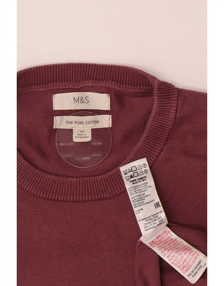 Marks & Spencer Pull col rond pour homme XL en coton rose