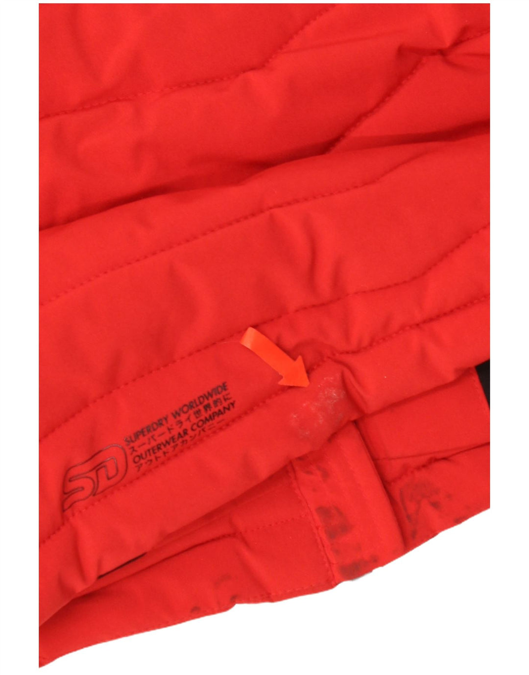 Superdry Veste matelassée à capuche surdimensionnée pour femme UK 10 Small Rouge Polyester