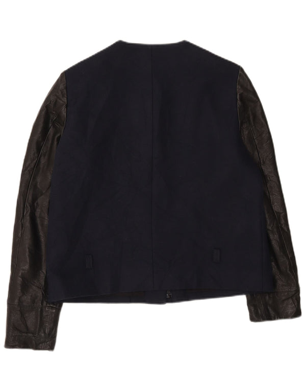 Cos Veste Blazer Femme EU 40 Moyen Bleu Marine Colorblock Coton