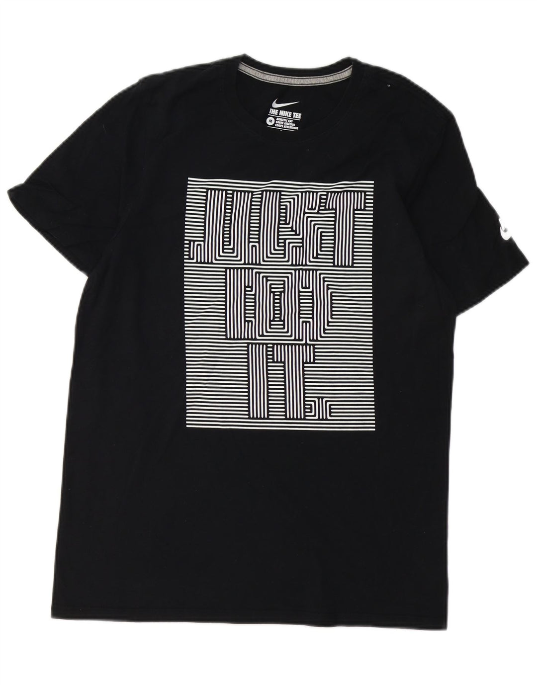 NIKE T-shirt graphique coupe athlétique pour hommes, noir moyen