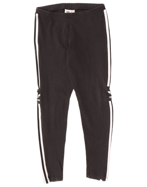 Adidas Legging coupe slim graphique pour femme UK 14 Medium Noir Rayé Sports