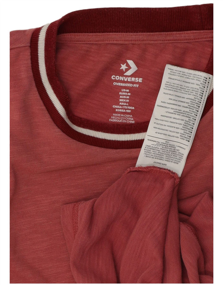 Converse T-Shirt Graphique Oversize Homme Coton Moucheté Bordeaux Moyen