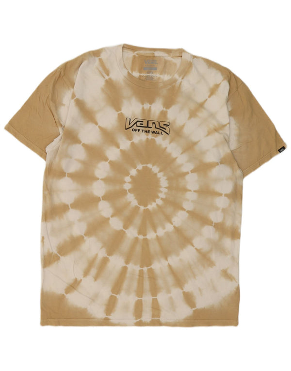 Vans T-shirt graphique coupe classique pour hommes, grand coton beige tie-dye