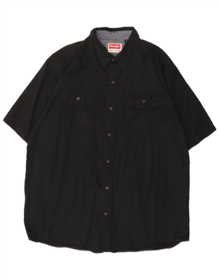 WRANGLER Chemise à manches courtes pour hommes Grand coton noir