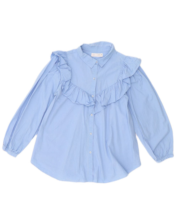 Zara Chemise à volants sur le devant pour fille 13-14 ans Bleu