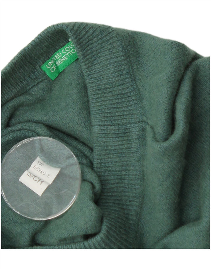 Benetton Pull surdimensionné à col rond pour femme UK 10 Petit Vert