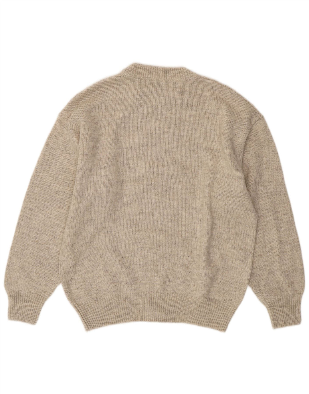 MALAGRIDA Pull à col rond pour homme, grand motif géométrique beige