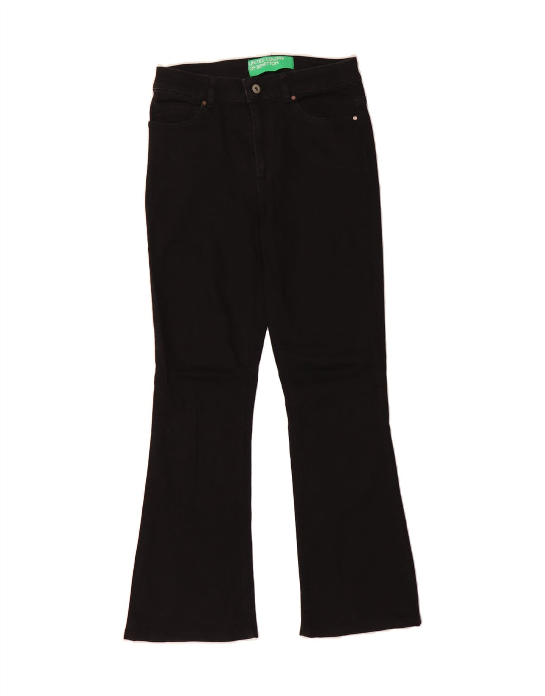 BENETTON Womens Bootcut Jeans W30 L30  Black Cotton Vintage Benetton and Second-Hand Benetton from Messina Hembry 