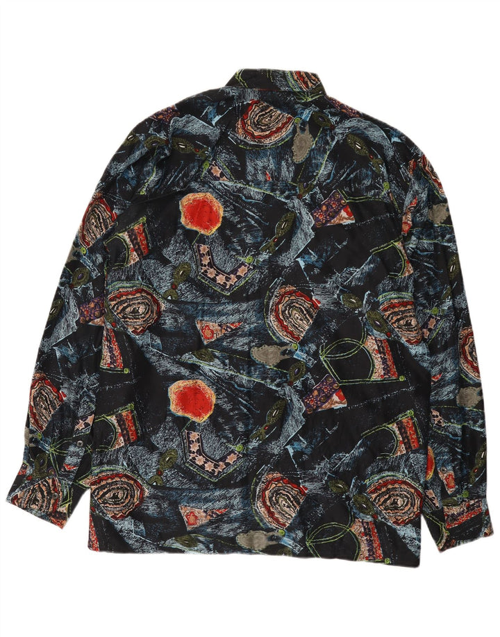Tornado Chemise ample à motif abstrait pour homme Petite soie multicolore