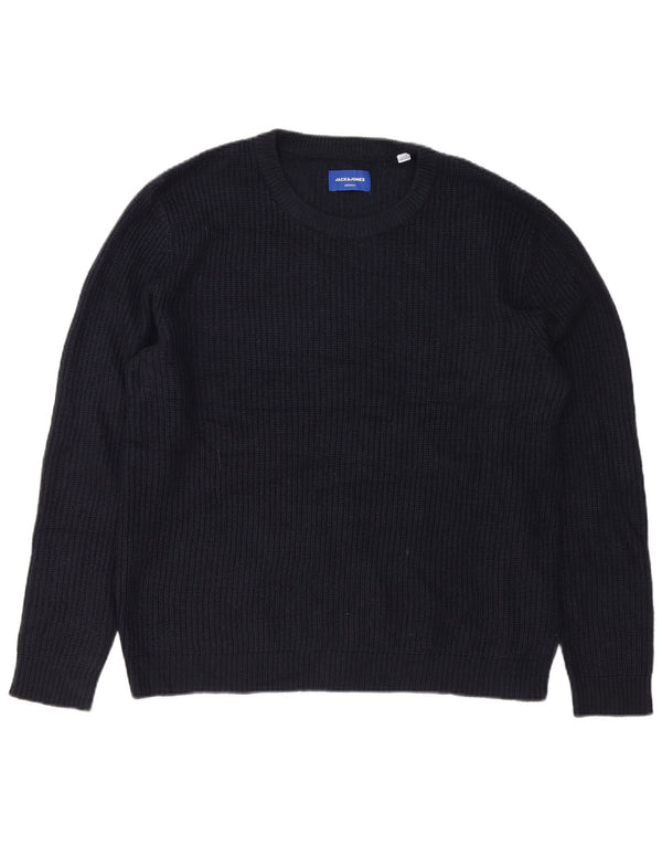 Jack & Jones Pull Col Rond Homme XL Bleu Marine Acrylique