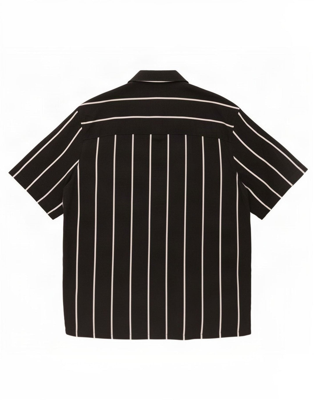 Zara Chemise À Manches Courtes Homme Grande Viscose Rayée Noire