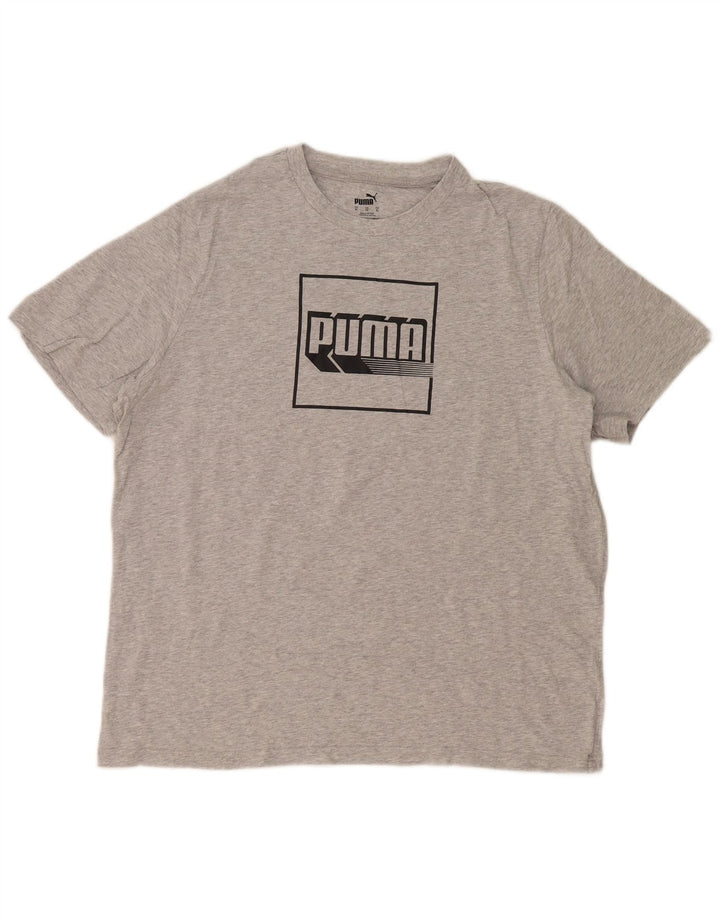 Puma T-Shirt Graphique Top XL Homme Gris Moucheté