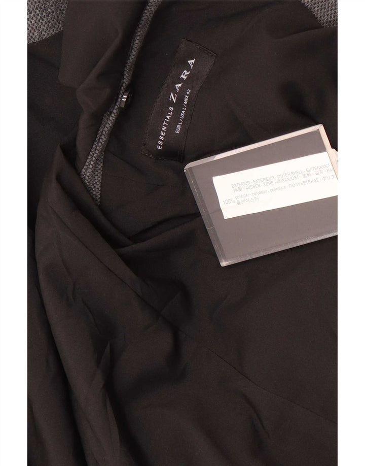 Zara Veste blazer à 2 boutons pour homme UK 40 Large Gris Polyester
