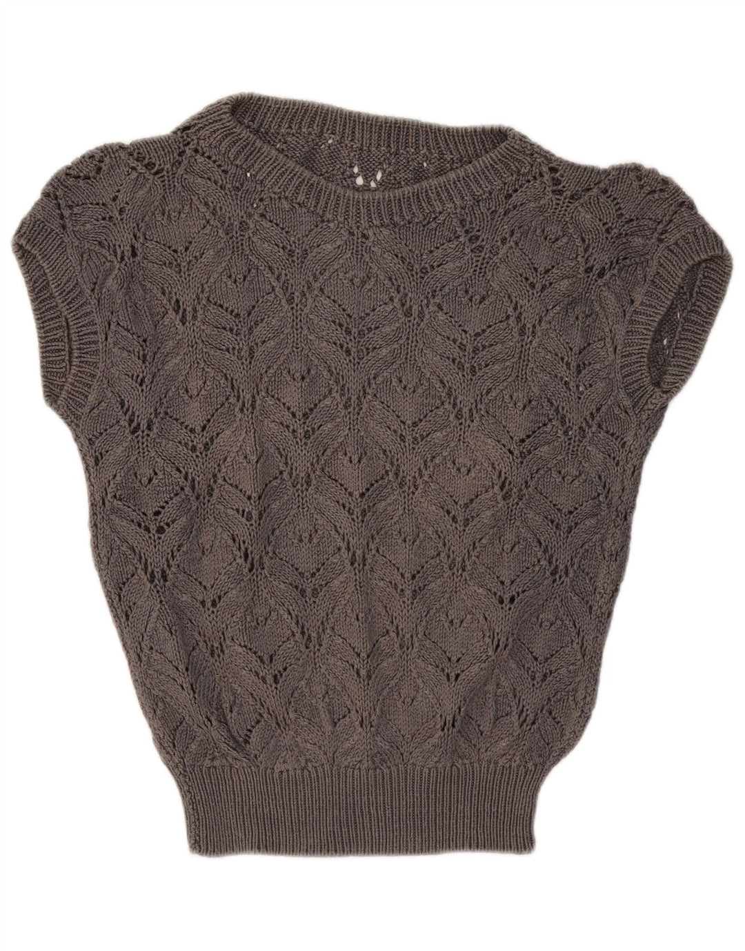 VINTAGE Femme Gilet Débardeur UK 16 Grand Gris