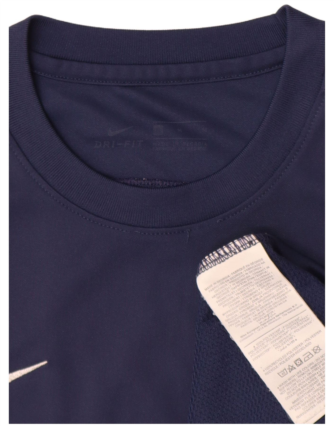 Nike Hommes Dri Fit T-Shirt Haut Bleu Marine Moyen Polyester