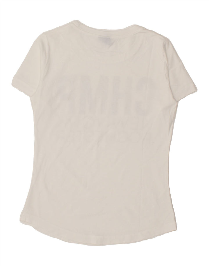 CHAMPION Womens Graphic T-Shirt Top UK 12 Medium White Vintage Champion and Second-Hand Champion from Messina Hembry 