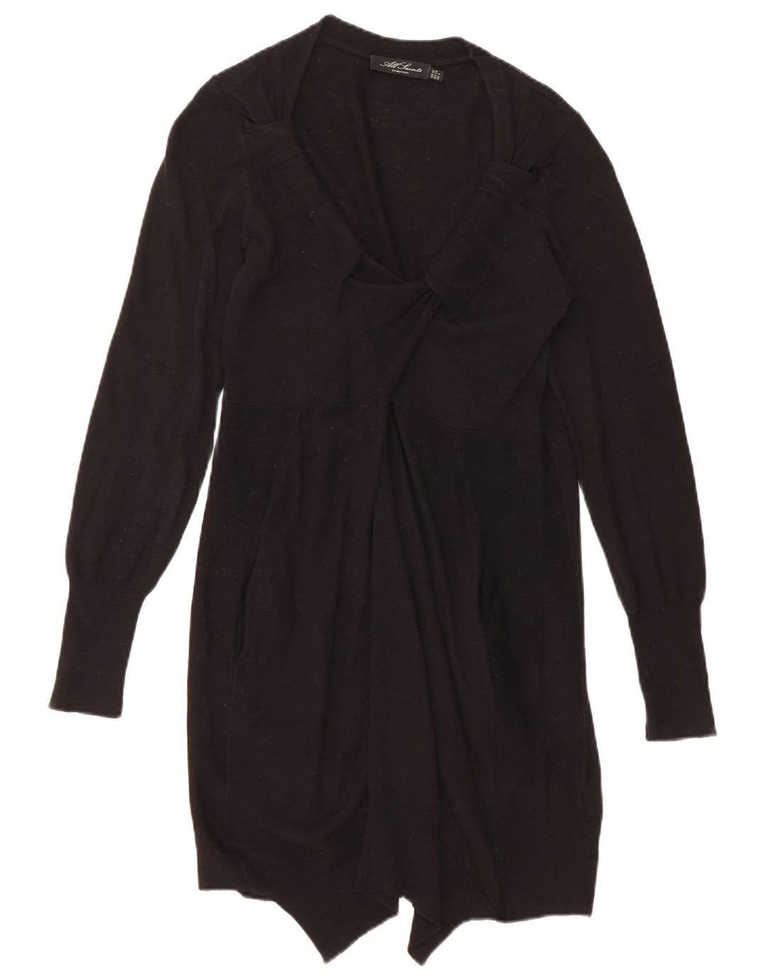 All Saints Robe pull pour femme UK 10 Petite laine noire