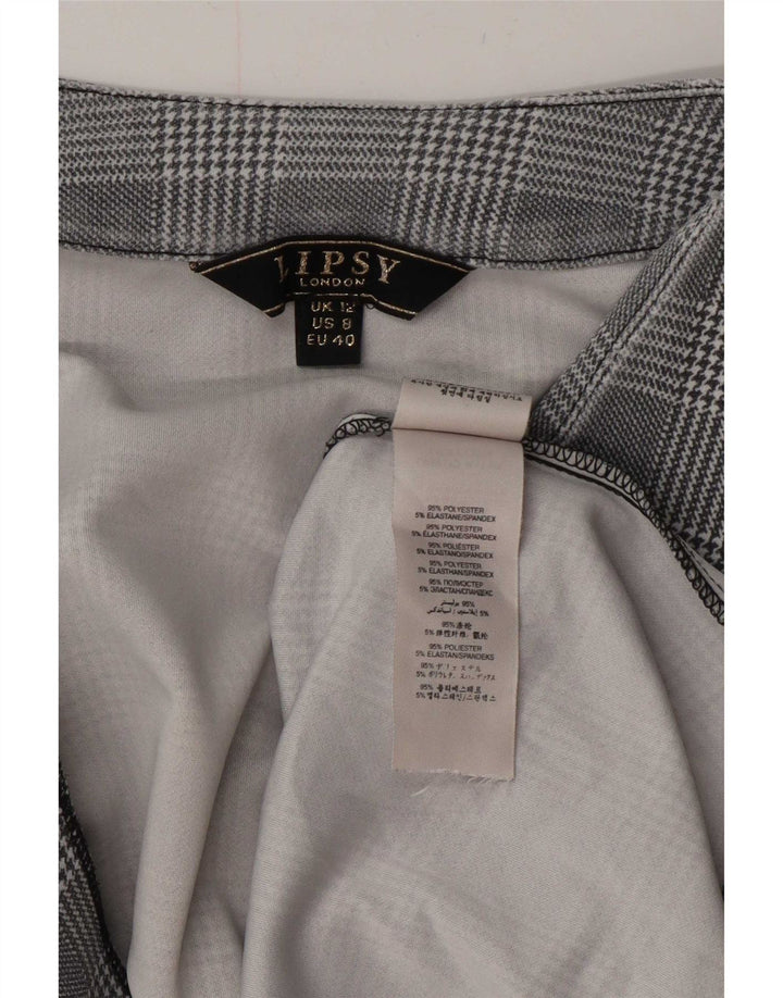 Lipsy Cardigan Ouvert pour Femme UK 42 Gris Moyen à Carreaux Polyester