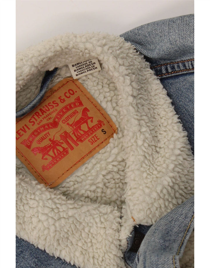 Levi's Veste en Jean Sherpa Homme UK 36 Petit Bleu Coton