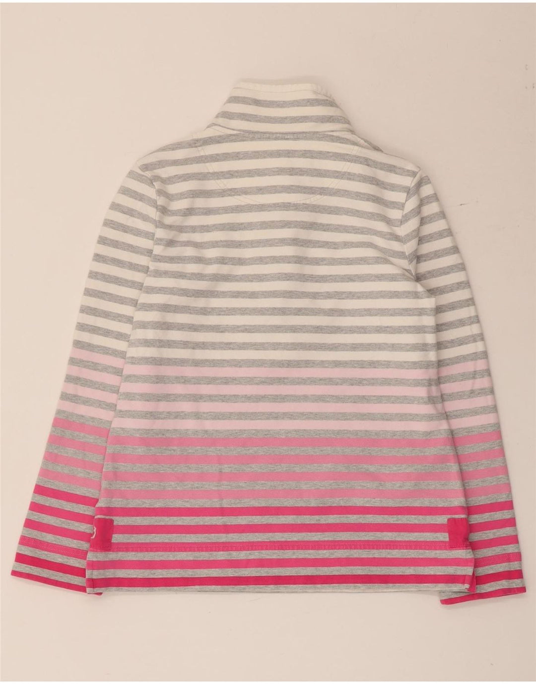 Joules Sweat-shirt à col boutonné pour femme UK 12 Gris moyen rayé