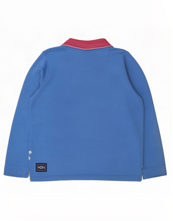 Crew Clothing Sweat-shirt à col zippé pour femme UK 16 Large Bleu Coton