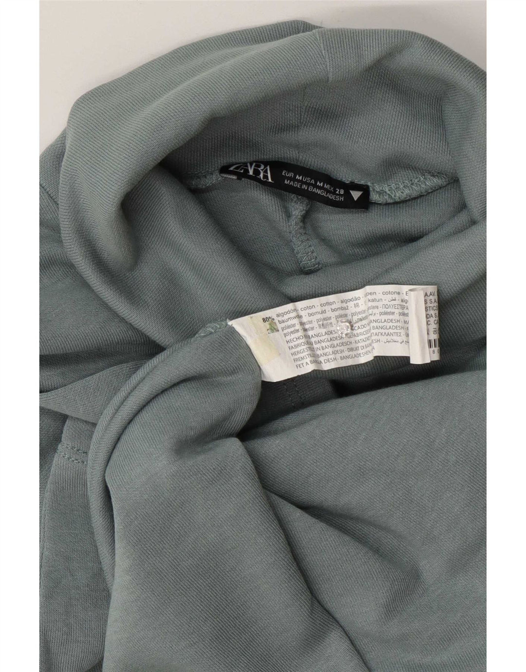 Zara Robe droite à manches 1/2 pour femme UK 14 Bleu moyen Coton