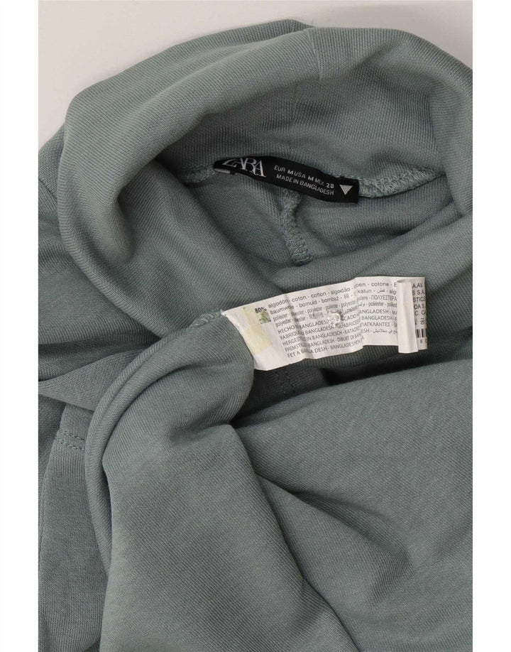 Zara Robe droite à manches 1/2 pour femme UK 14 Bleu moyen Coton