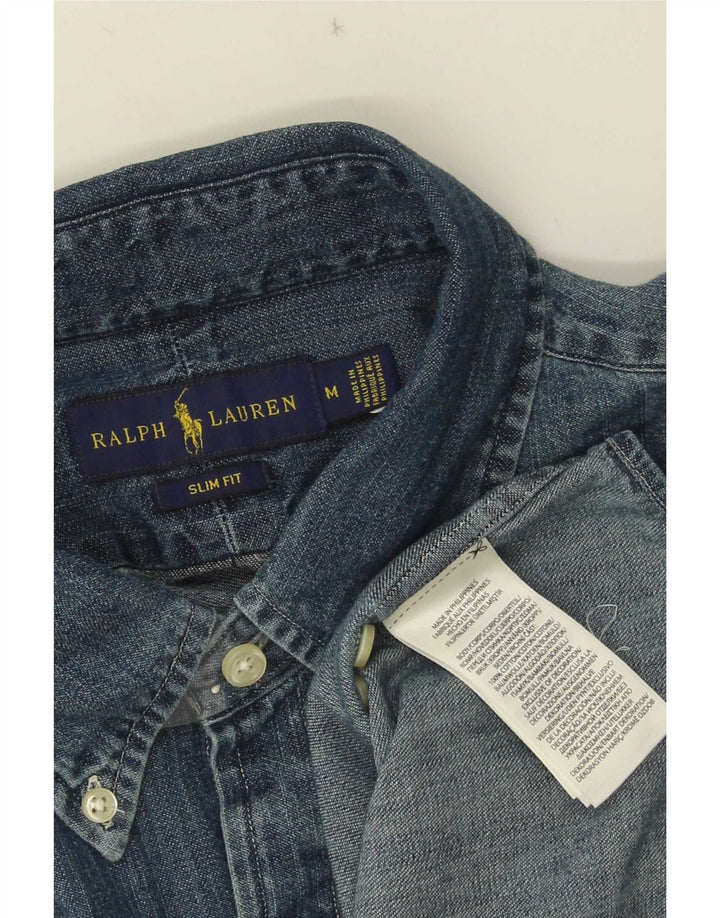 Ralph Lauren Chemise en Jean Coupe Slim Homme Bleu Moyen Coton