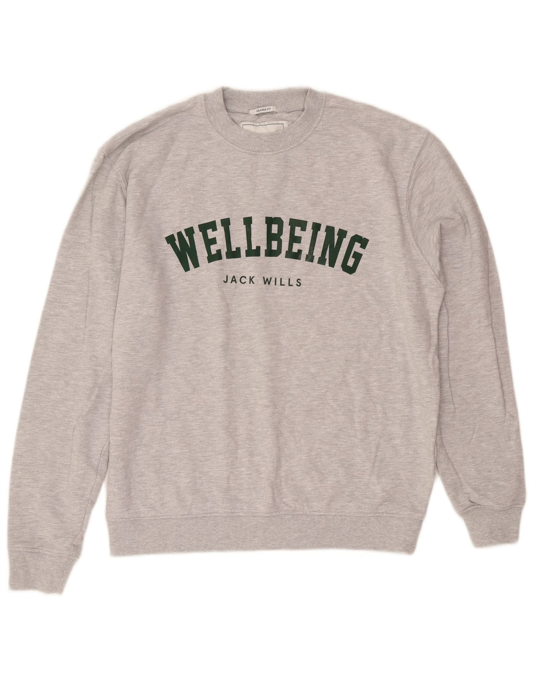 Jack Wills Sweat-shirt graphique coupe décontractée pour homme Gris moyen moucheté