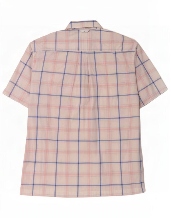 Tommy Hilfiger Mens Short Sleeve Shirt Small White Check Cotton